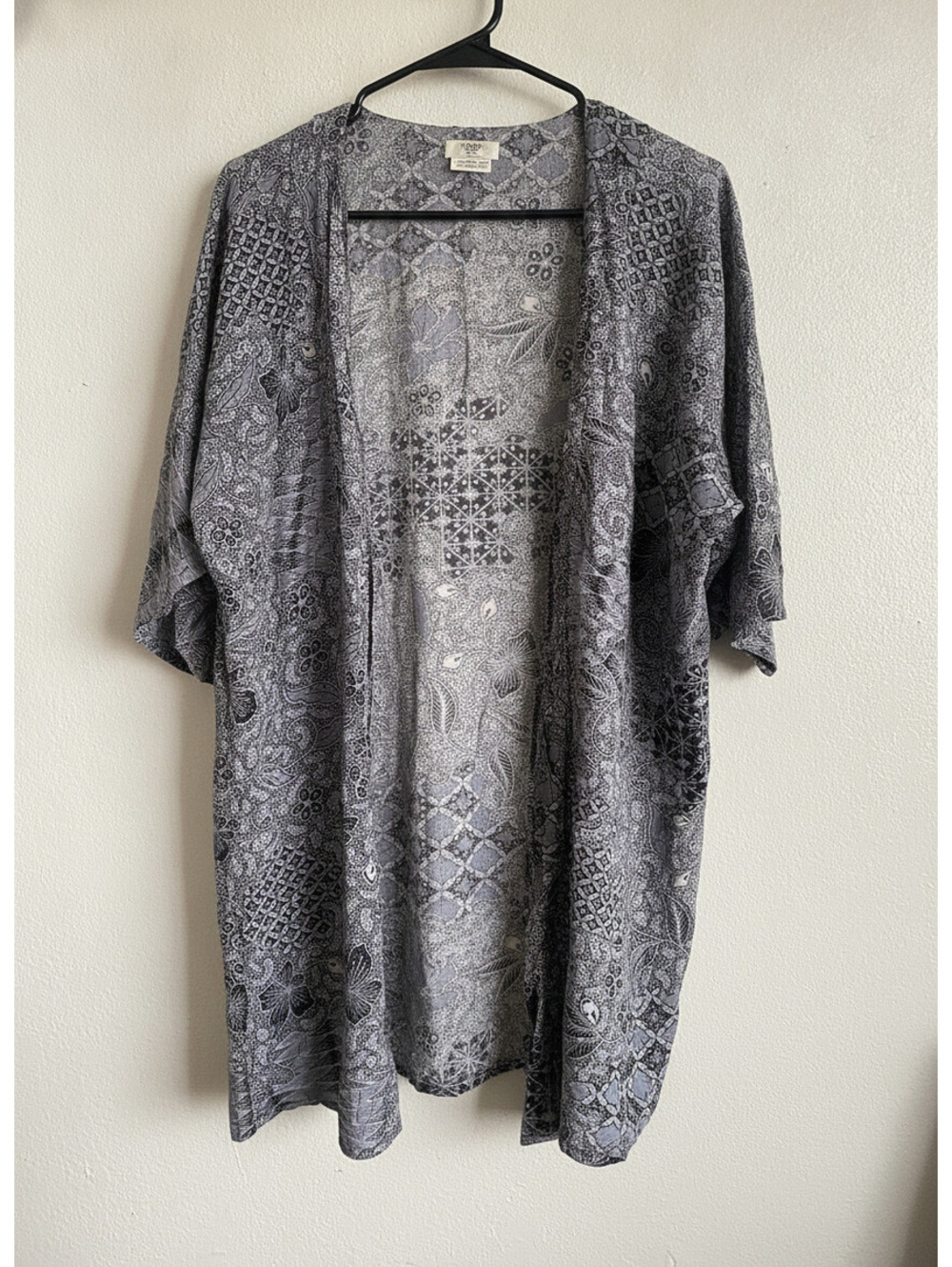 World market 100% cotton open cardigan duster kimono layering navy one size